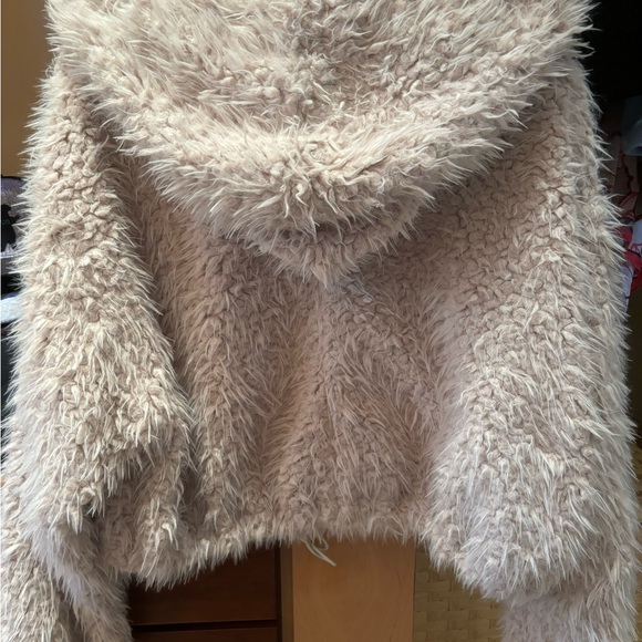Free People One Zuri Parka Fuzzy Teddy Hooded Jacket Cream Sz S/P - Picture 7 of 14